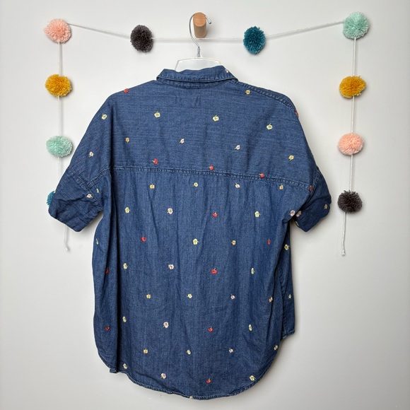 Madewell Embroidered Denim Courier Shirt in Confetti Floral - Picture 8 of 8
